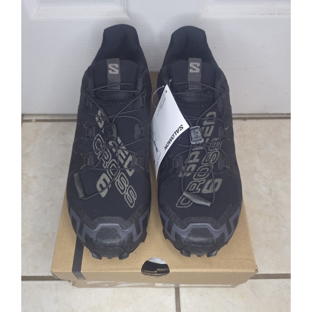 Salomon Speedcross 6 Trail Running Shoes Mens US 9.5 Black Quicklace 417379